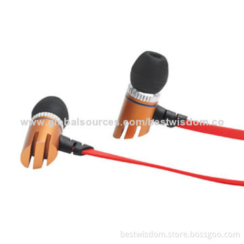 Earphones for Apple's iPod/iPad/iPhone with Metal Construction and Digital Stereo Sound